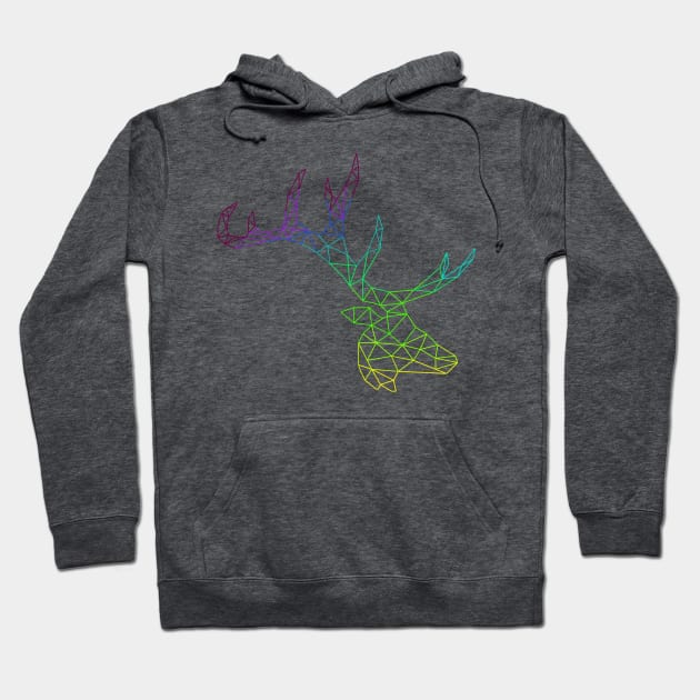 Geometric rainbow stag Hoodie by Wild Geometric